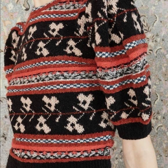 Ulla Johnson Sweaters - Ulla Johnson Ava Puff Balloon Sleeve Floral Jacquard Fair Isle Pullover